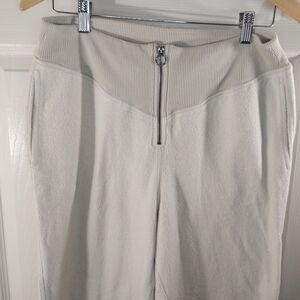 Aerie Cream Cozy Jogger Pants with Zipper, Size M